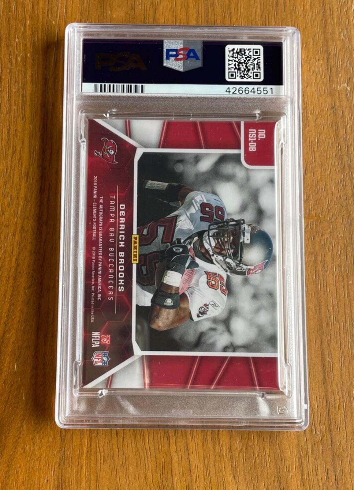 2018 Panini Elements Derrick Brooks Neon Signatures Blue #NS1DB Football Card - Image 2