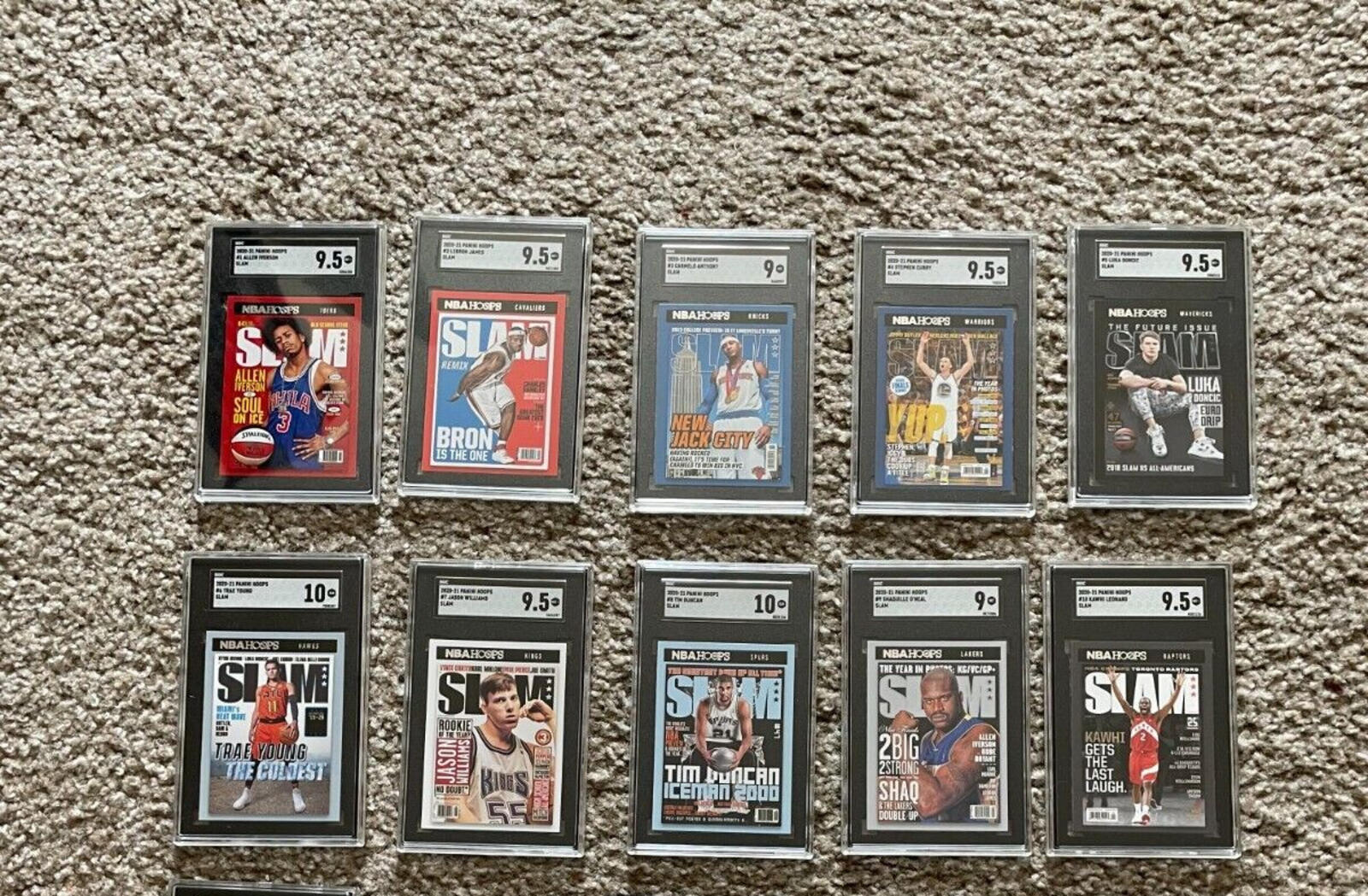 2020-2021 Panini Hoops SLAM SGC Graded Basketball Cards Complete Set Of 20 - Image 2