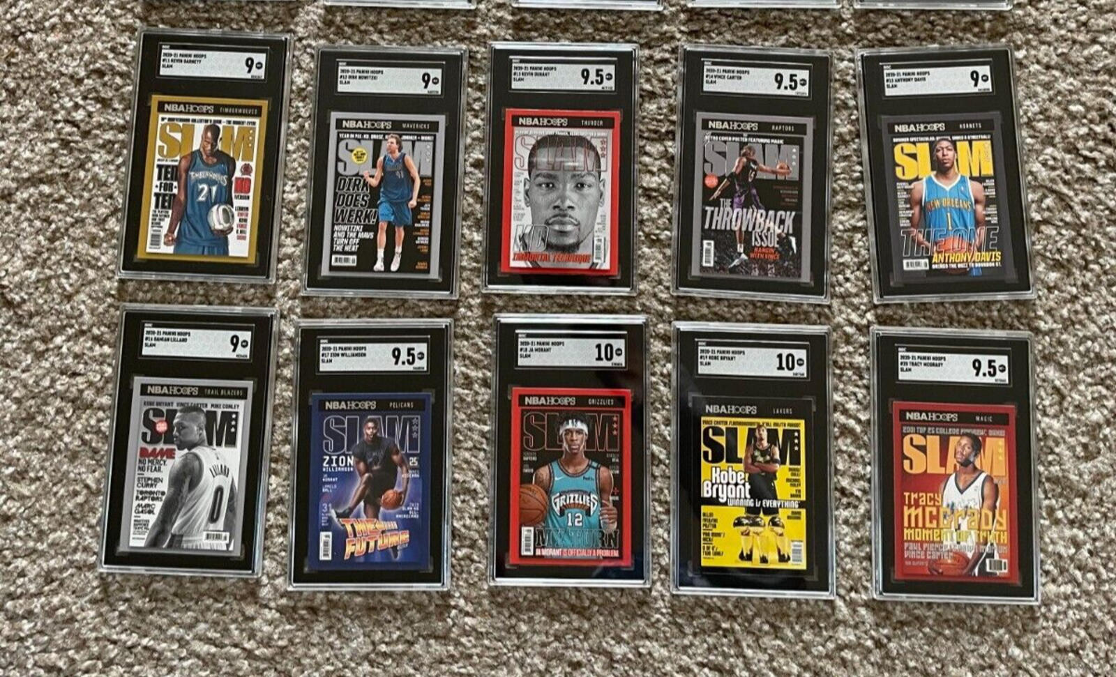 2020-2021 Panini Hoops SLAM SGC Graded Basketball Cards Complete Set Of 20 - Image 3