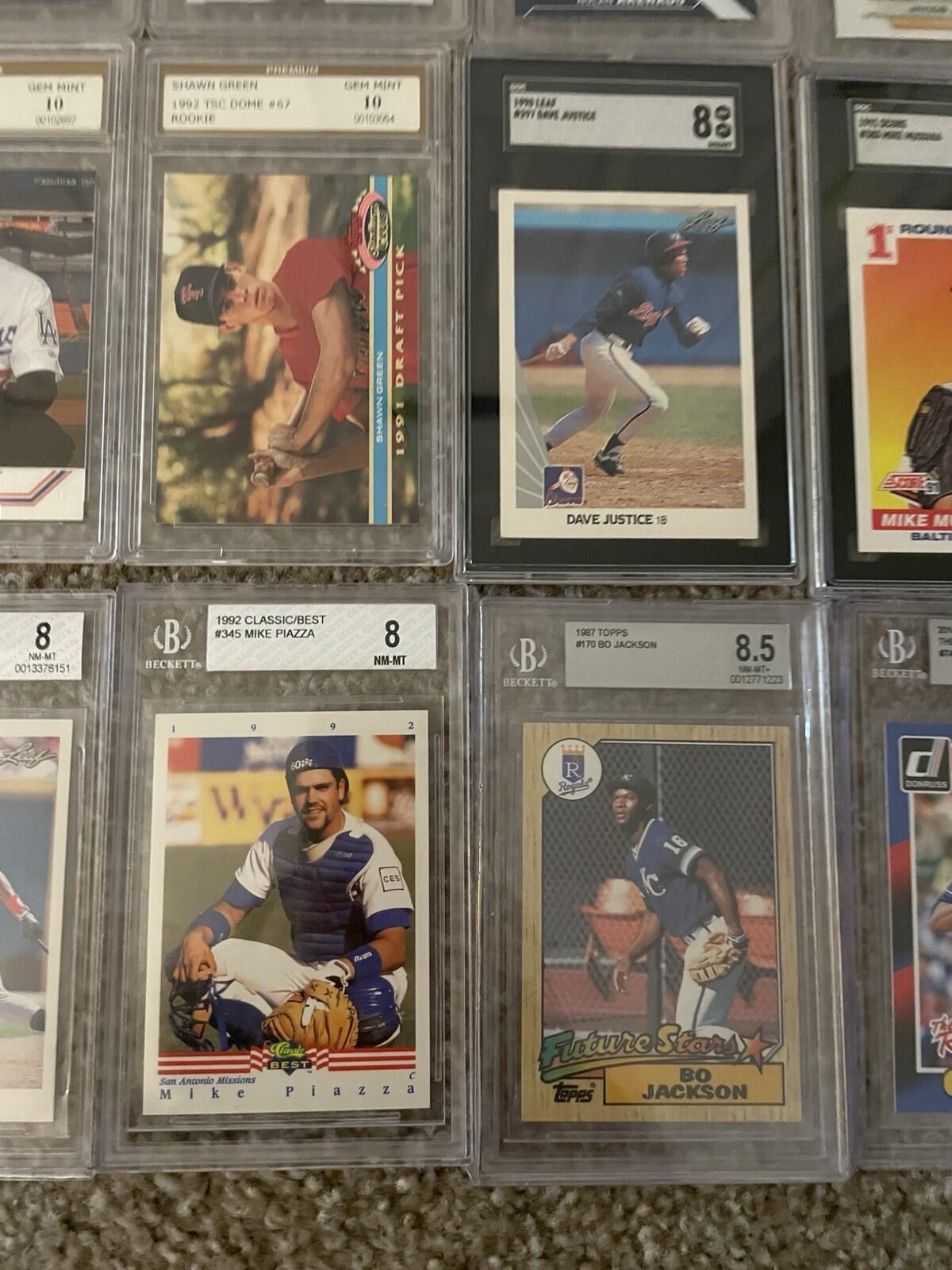Lot Of 50 Graded Baseball Cards PSA BGS SGC GMA Grades 3 - 10 Bonds Biggio Etc - Image 8
