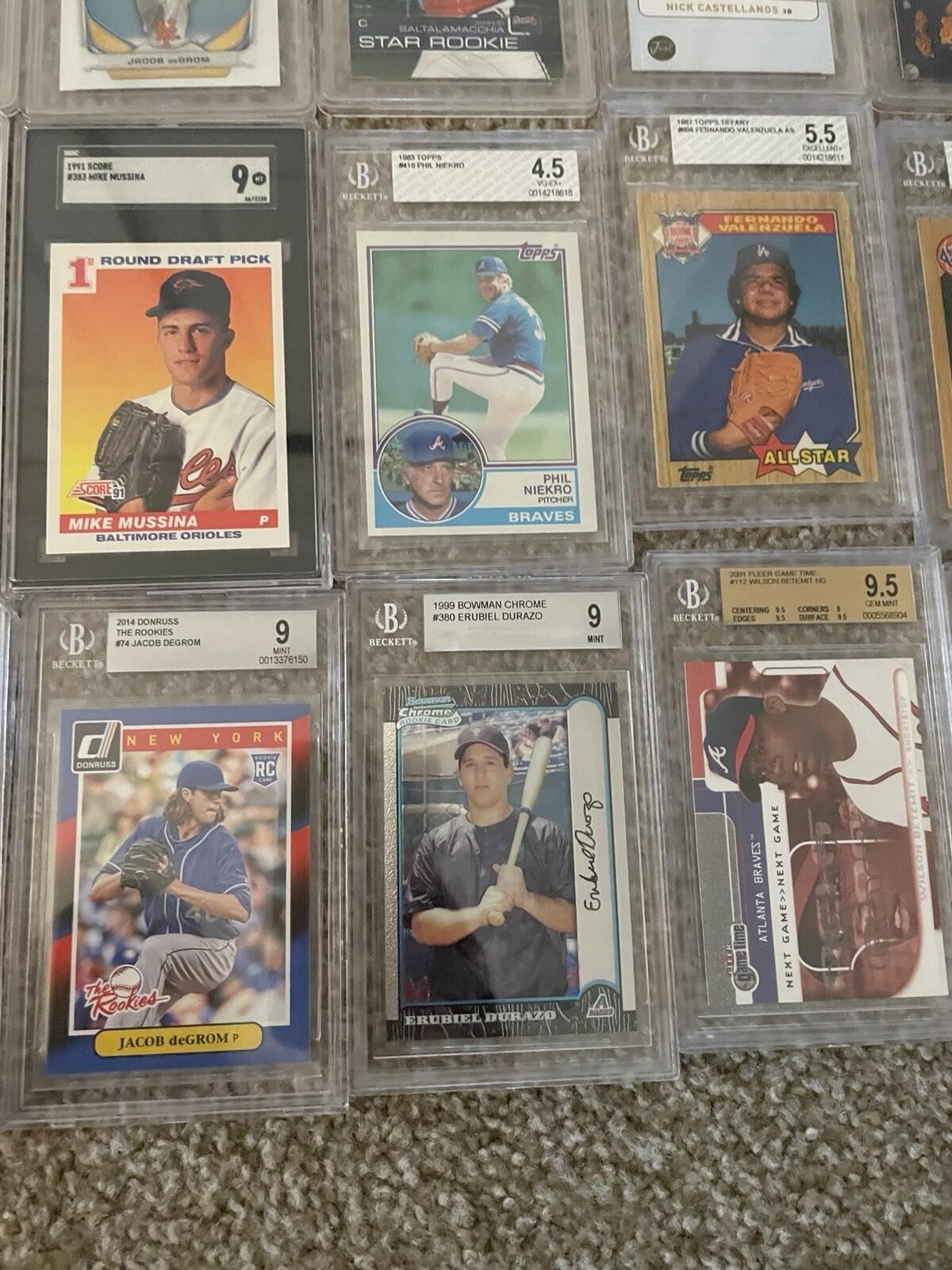 Lot Of 50 Graded Baseball Cards PSA BGS SGC GMA Grades 3 - 10 Bonds Biggio Etc - Image 9