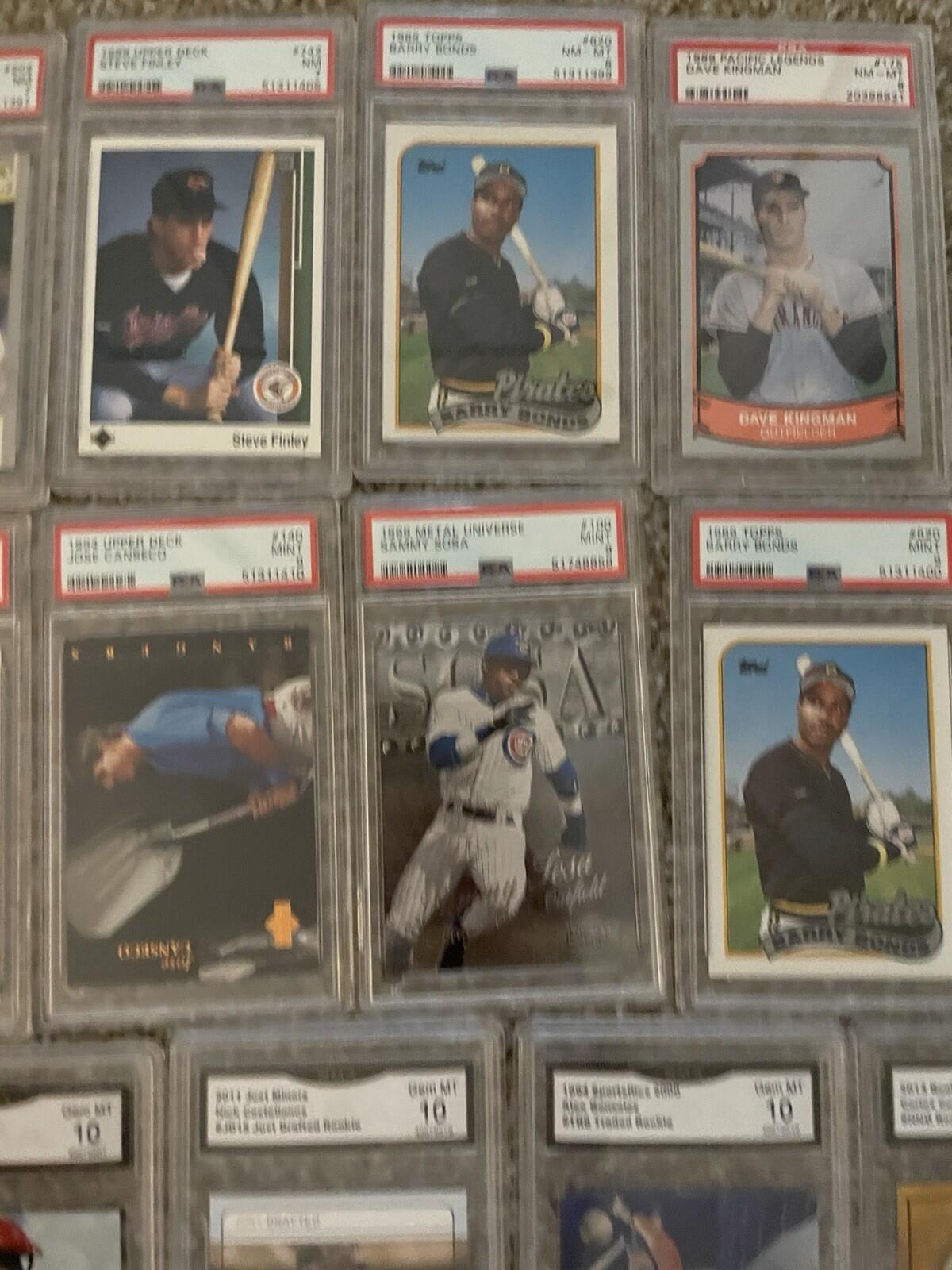 Lot Of 50 Graded Baseball Cards PSA BGS SGC GMA Grades 3 - 10 Bonds Biggio Etc - Image 12