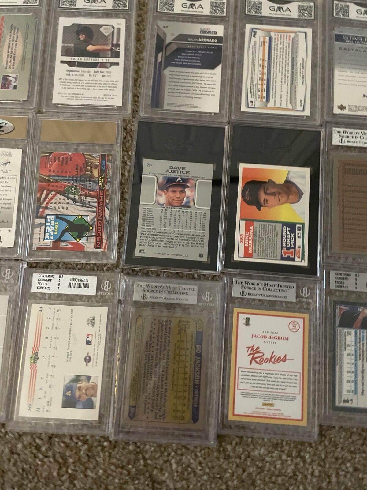 Lot Of 50 Graded Baseball Cards PSA BGS SGC GMA Grades 3 - 10 Bonds Biggio Etc - Image 16
