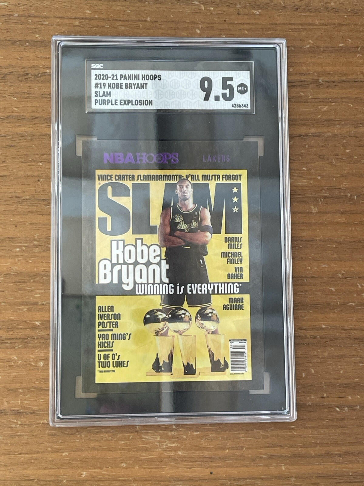Panini NBA Hoops Kobe Bryant SLAM Purple Explosion SGC 9.5 Basketball Card - Image 3