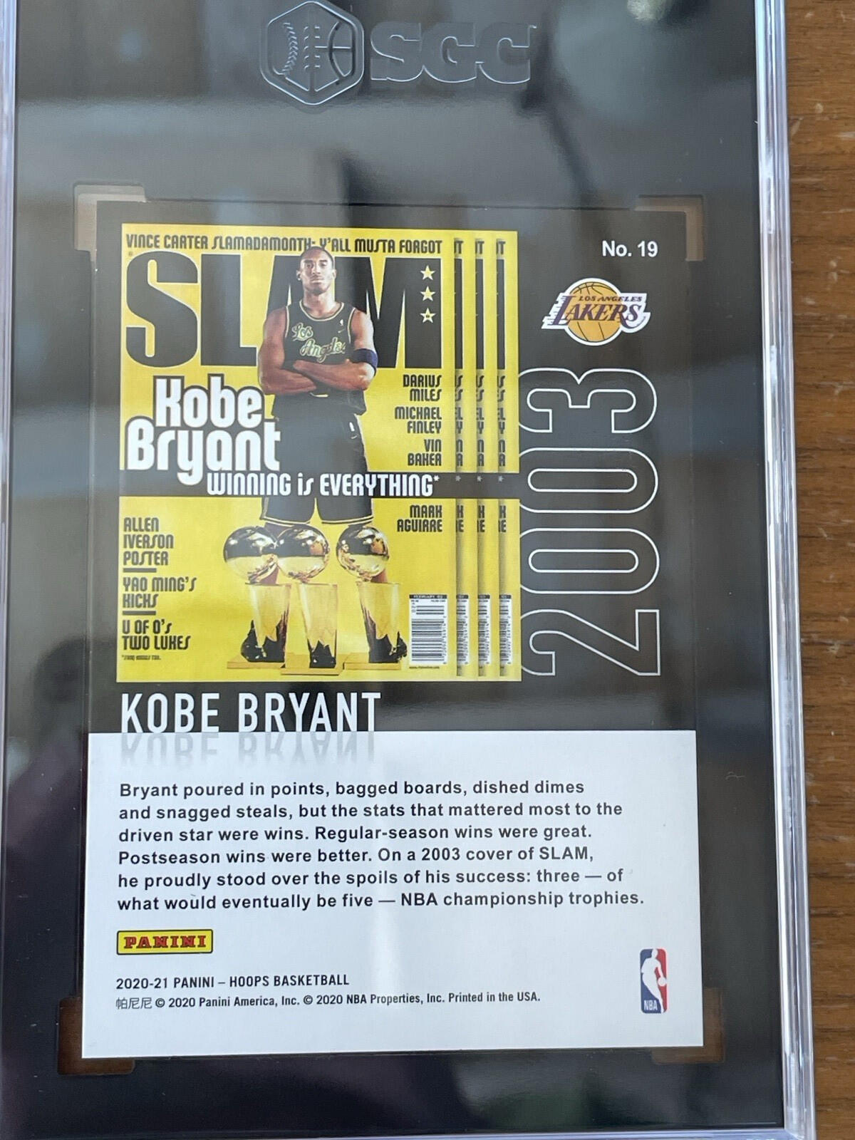 Panini NBA Hoops Kobe Bryant SLAM Purple Explosion SGC 9.5 Basketball Card - Image 4