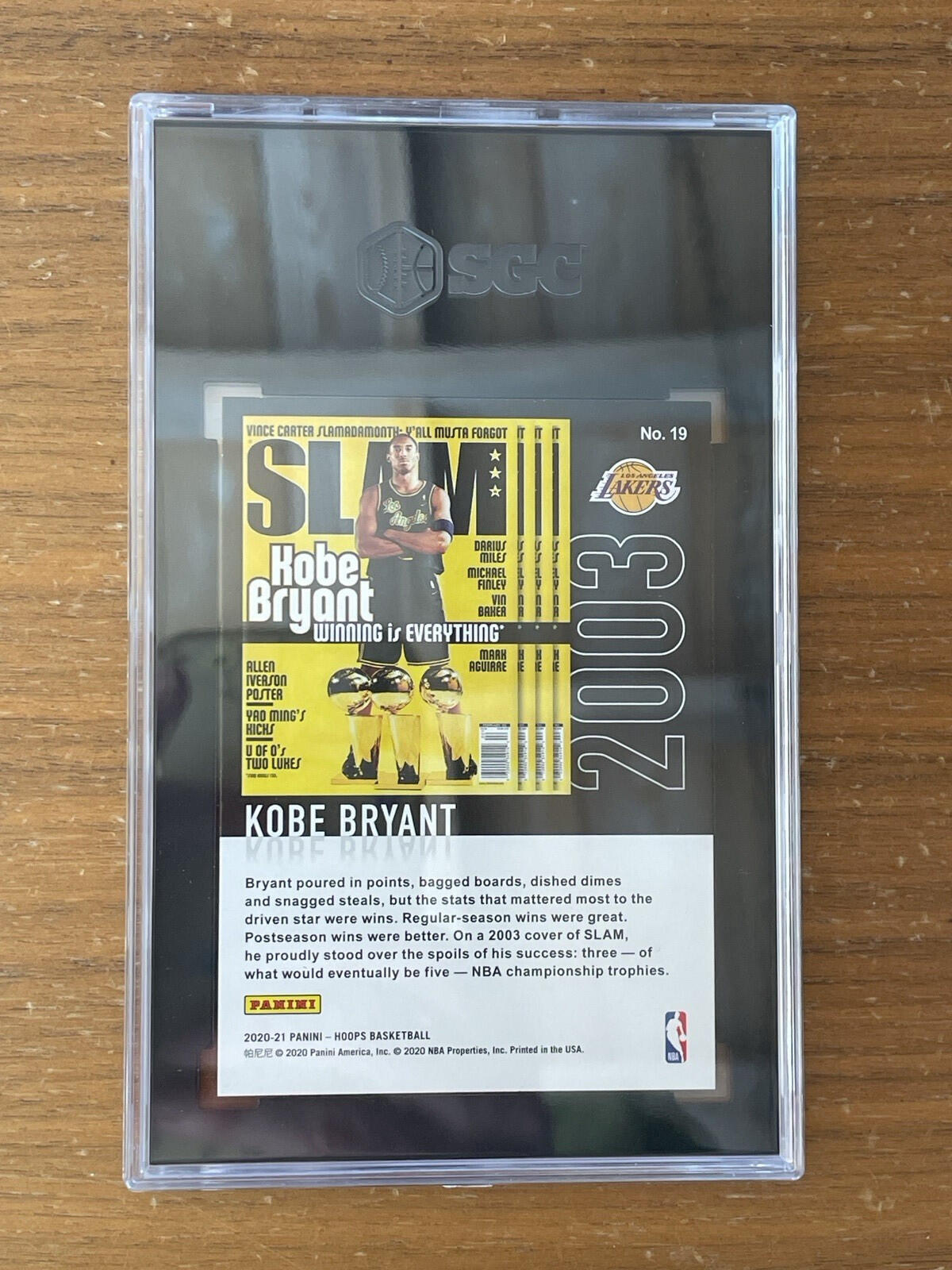 Panini NBA Hoops Kobe Bryant SLAM Purple Explosion SGC 9.5 Basketball Card - Image 5