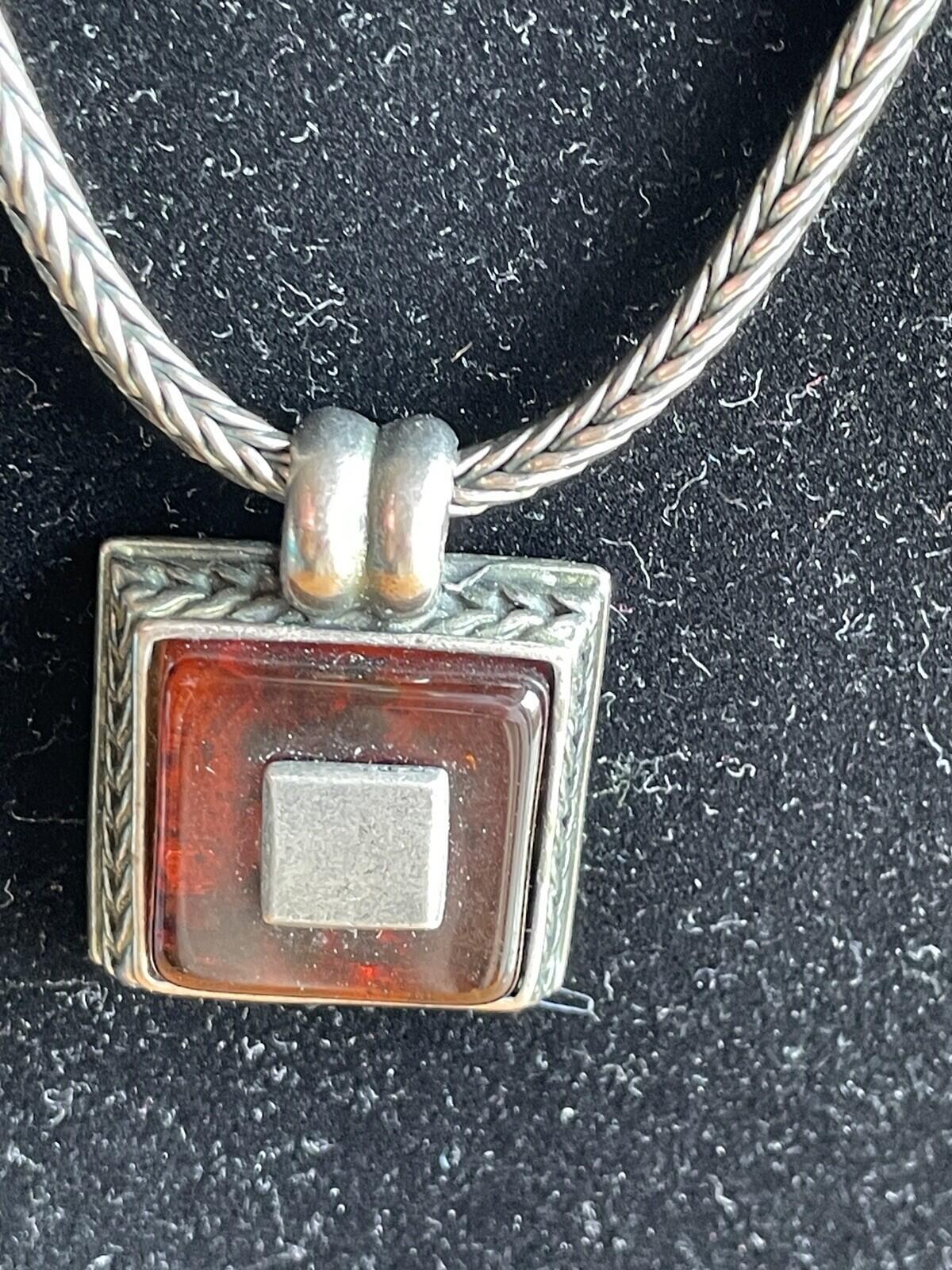 Ben-Amun Square Gemstone Pendant Necklace