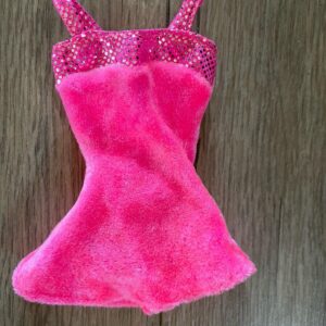 Barbie Doll Sweetheart Pink Velvet Short Mini Dress  Vintage Doll Dress 1997