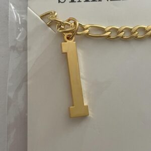 #1 Pendant Necklace Baseball Football Number Necklace Gold Tone