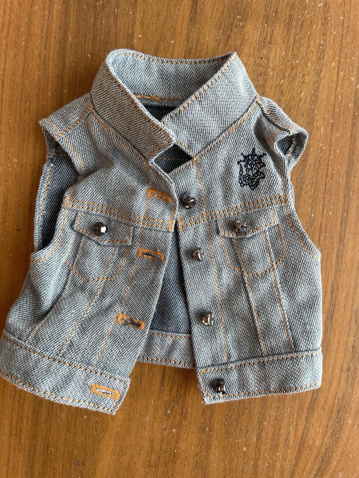American Girl Doll Denim Jean Vest Top Doll Top