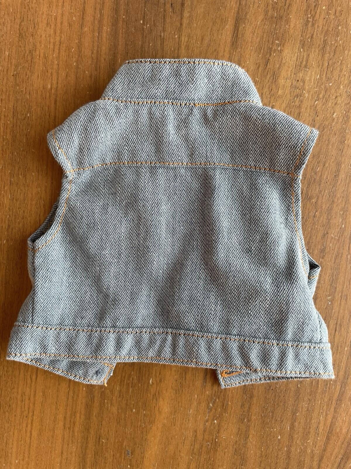 American Girl Doll Denim Jean Vest Top Doll Top - Image 3