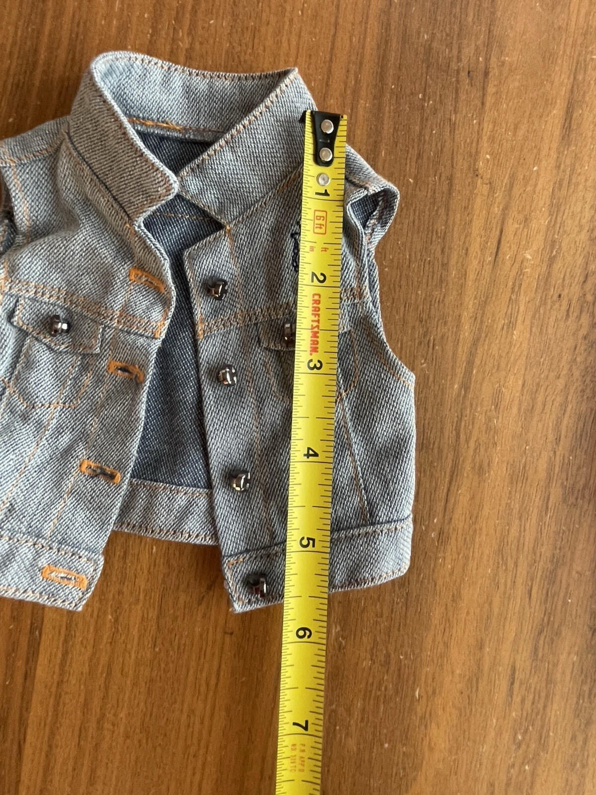 American Girl Doll Denim Jean Vest Top Doll Top - Image 5