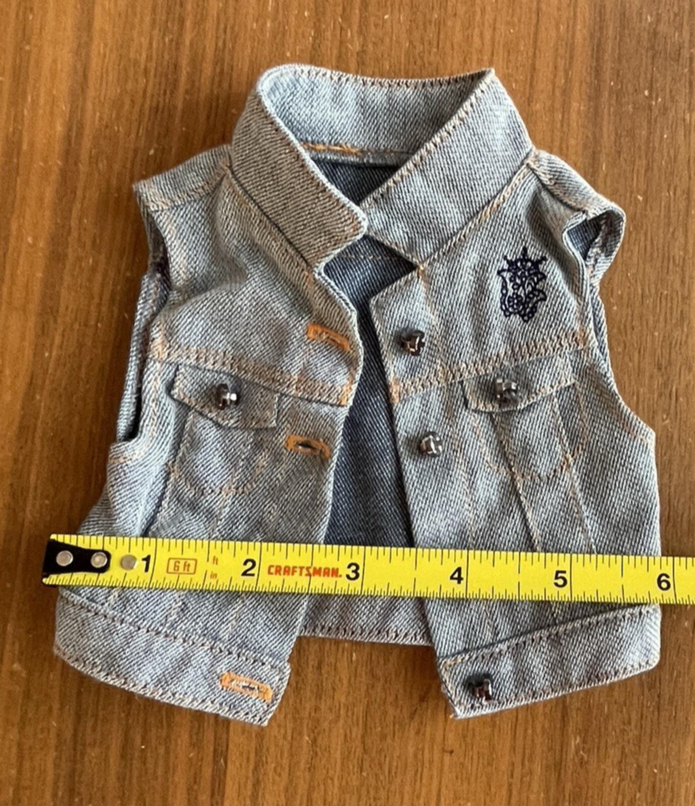 American Girl Doll Denim Jean Vest Top Doll Top - Image 6
