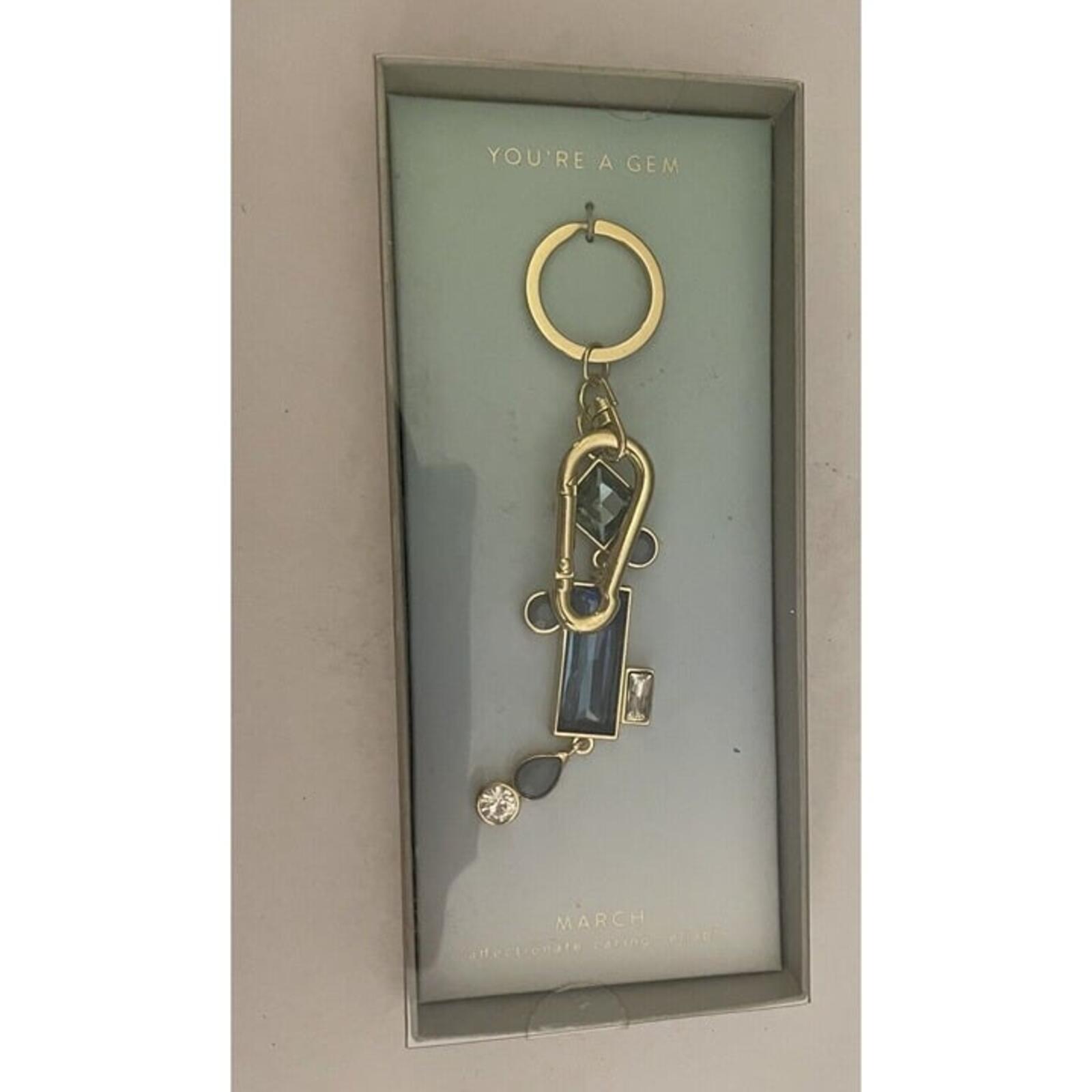 Anthropologie You're A Gem March Keychain Key Chain Affectionate Caring Reliable
