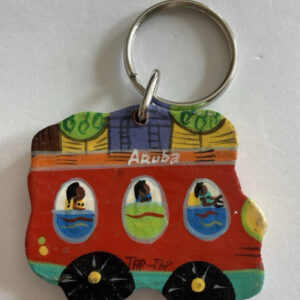 Aruba Red Bus Tap Tap Keychain Key Chain