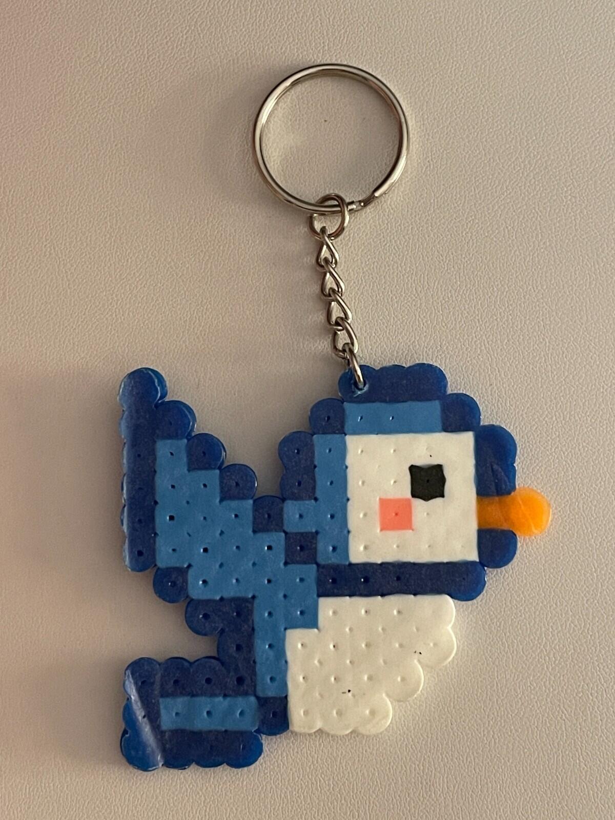 Blue Bird Perler Bead Keychain Key Chain Keychain - Image 2