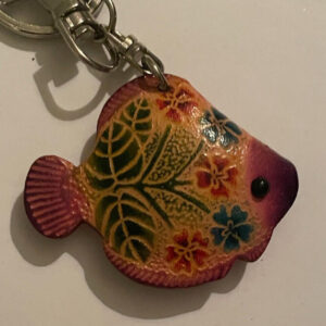 Colorful Floral Fish Key Chain Keychain