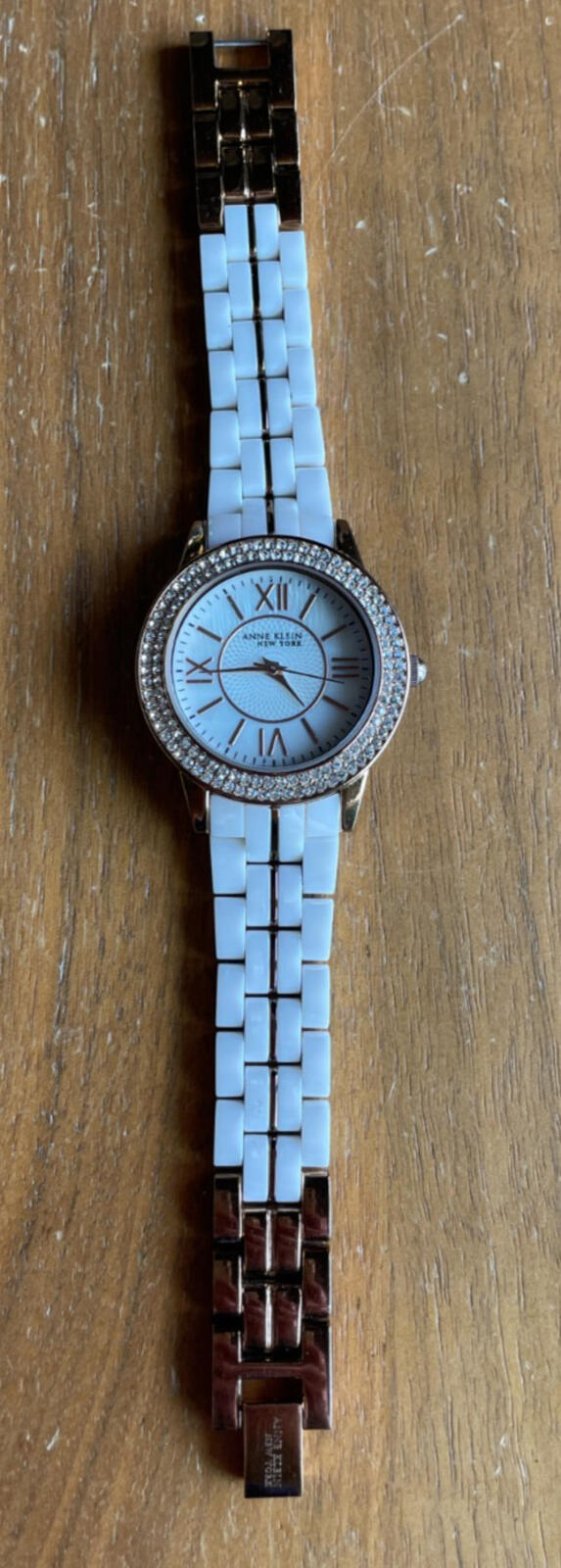 Anne Klein Rhinestones Watch White Metal Watch Womens Watch - Image 3