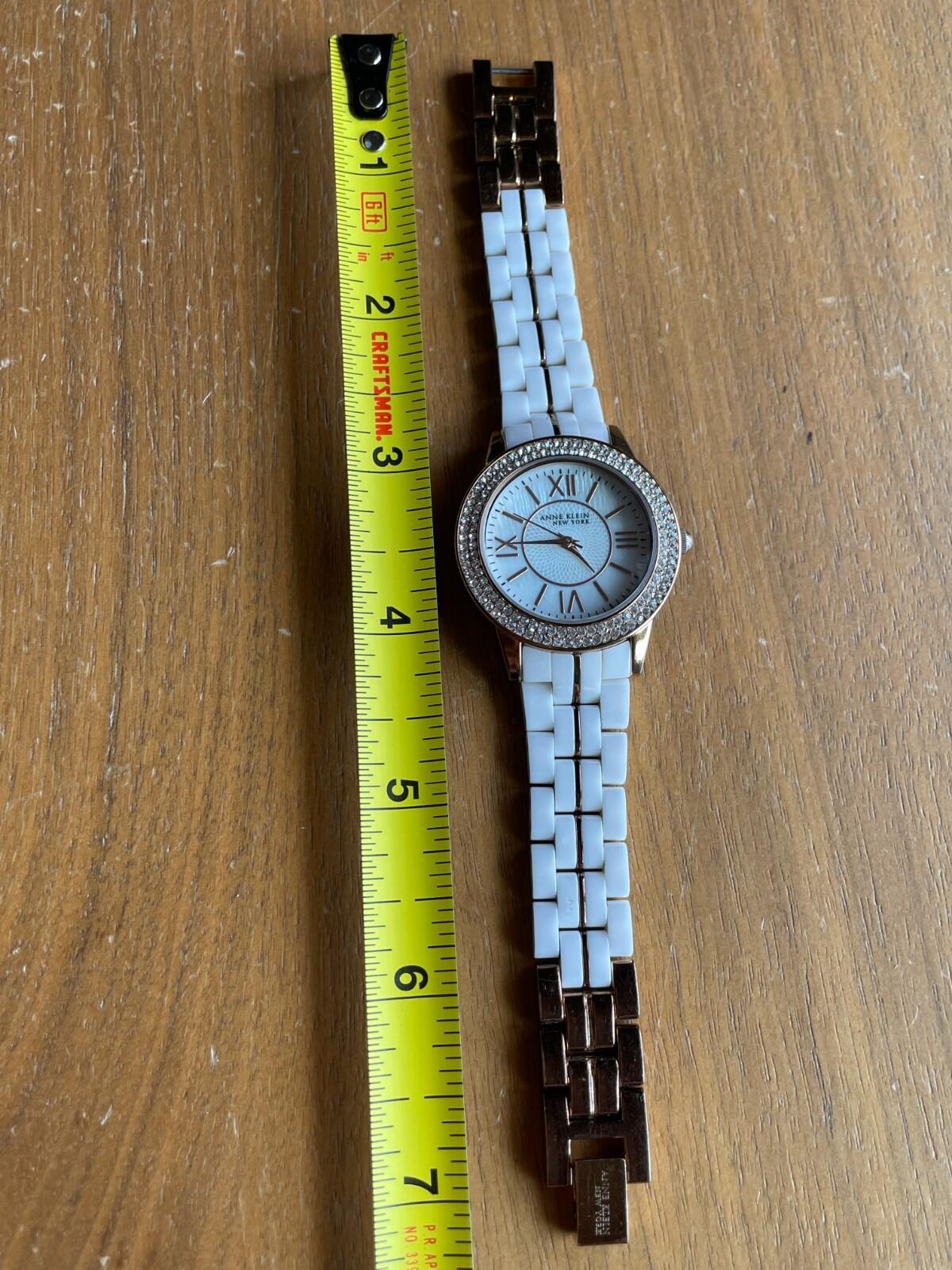 Anne Klein Rhinestones Watch White Metal Watch Womens Watch - Image 7