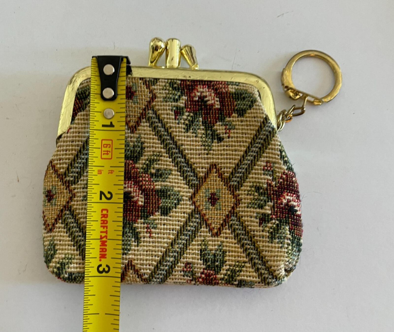 Floral Carpet Bag Coin Purse Keychain Key Chain - Image 6