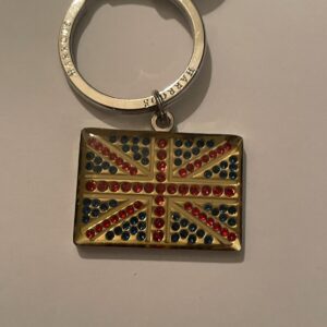Harrods Gemstone UK Flag Keychain Key Chain