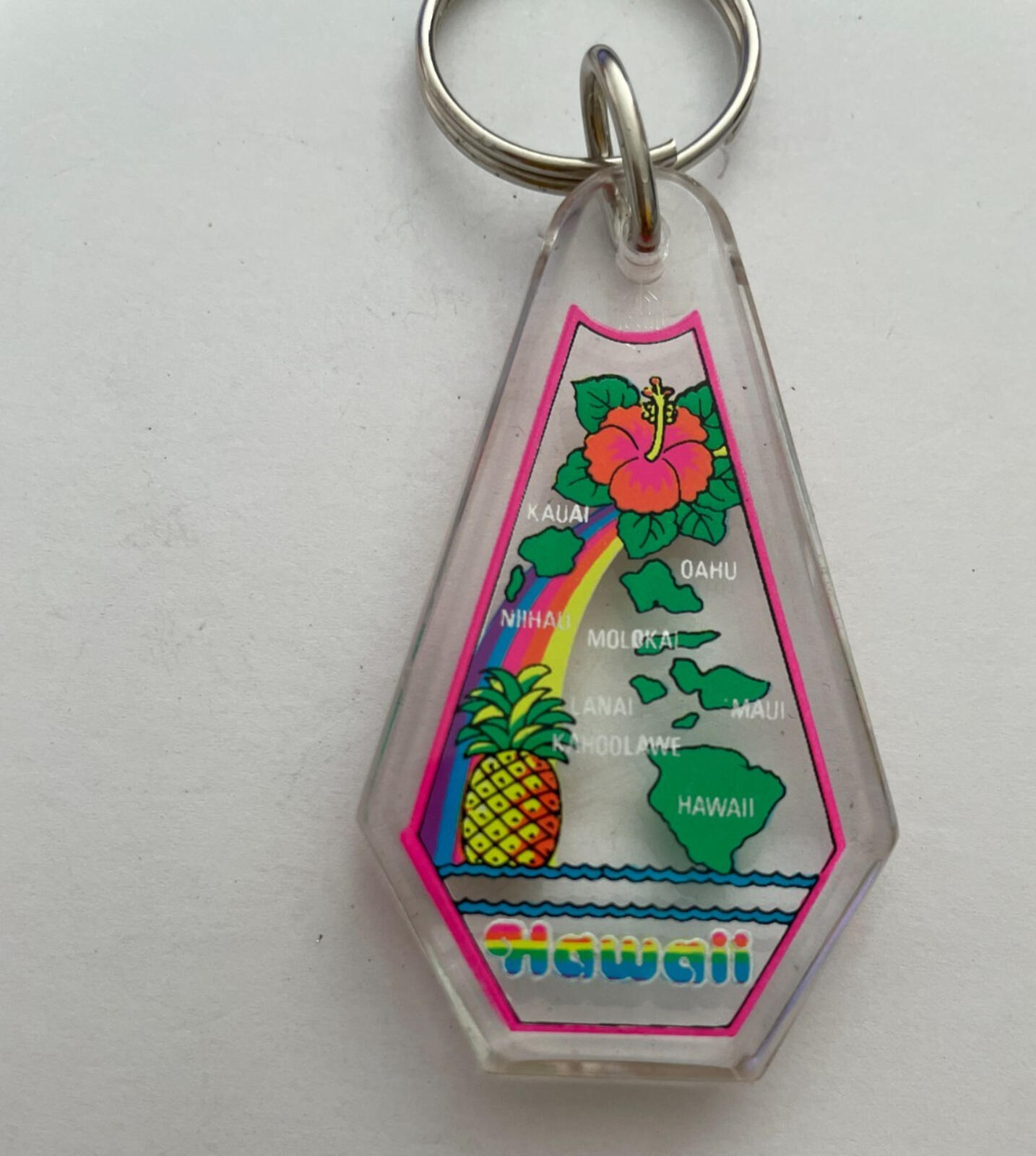 Hawaii Hawaiian Islands Keychain Key Chain Maui Oahu Kaui Molokai Lanai