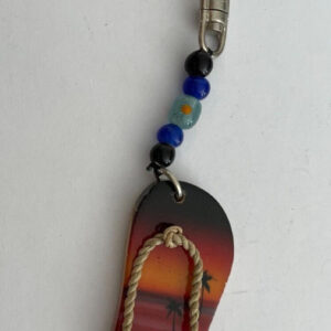 Hawaiian Scene Sandal Hawaii Flip Flop Keychain Key Chain