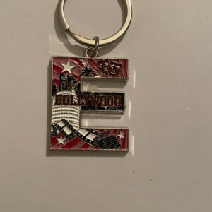 Hollywood California Initial E Keychain Key Chain