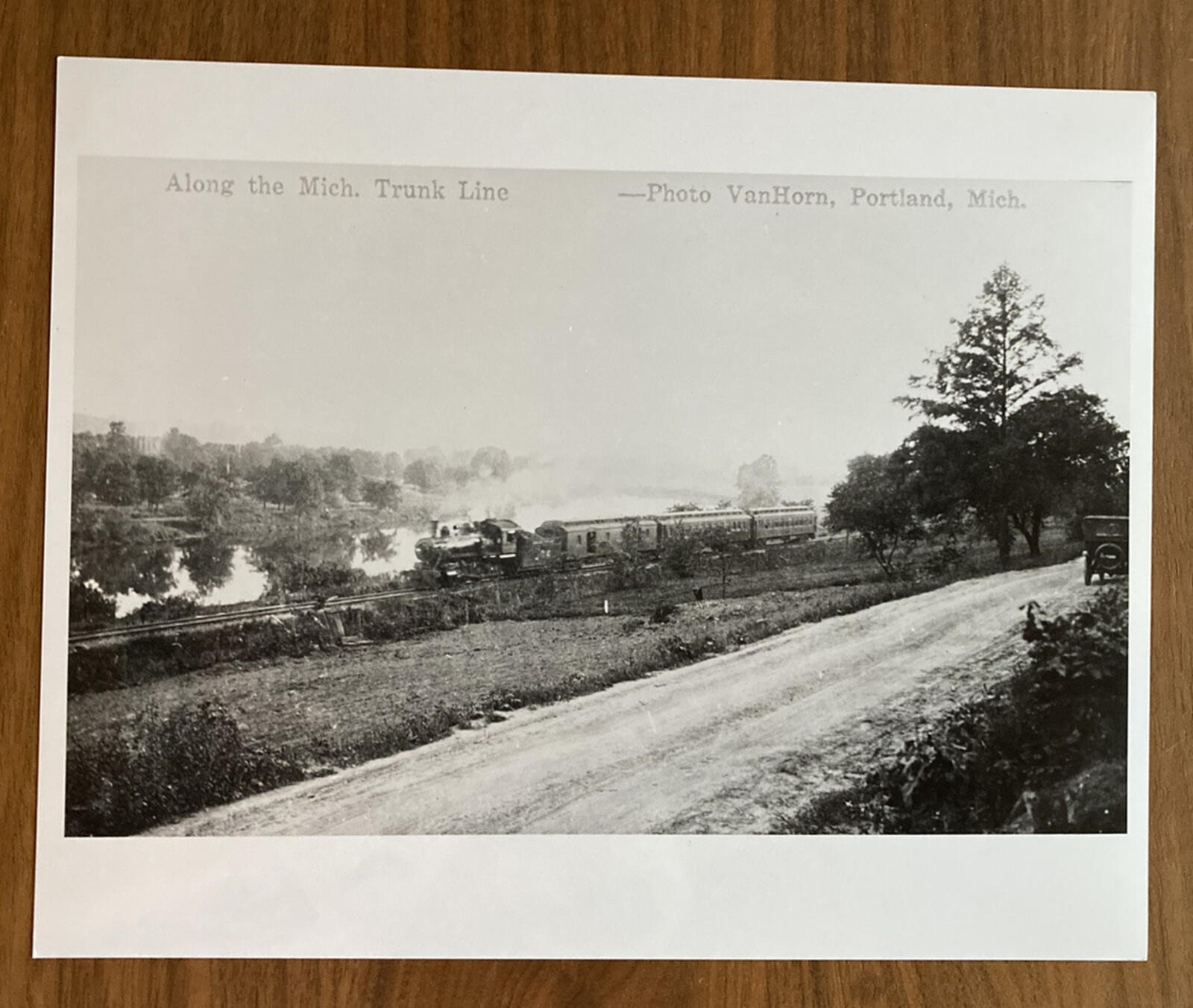 Along The Michigan Trunk Line Train Photo Black & White Photo Photo VanHorn Port