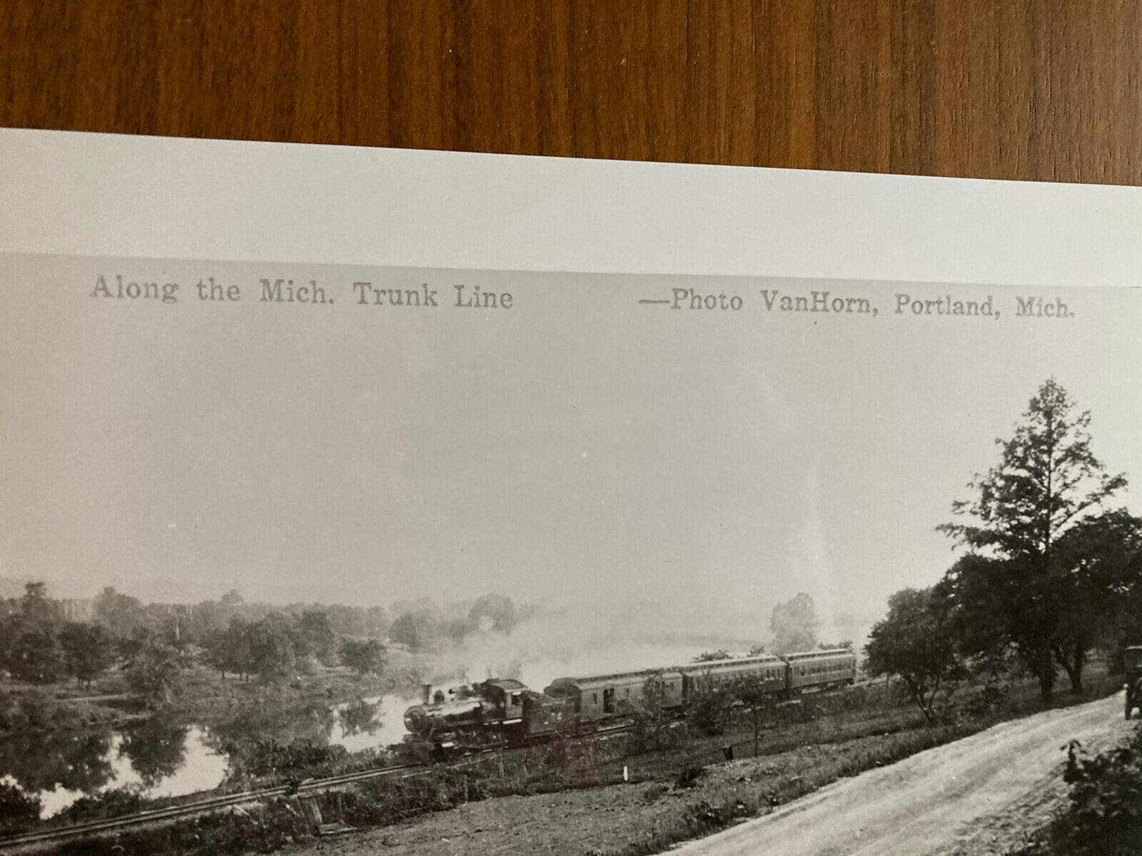 Along The Michigan Trunk Line Train Photo Black & White Photo Photo VanHorn Port - Image 2