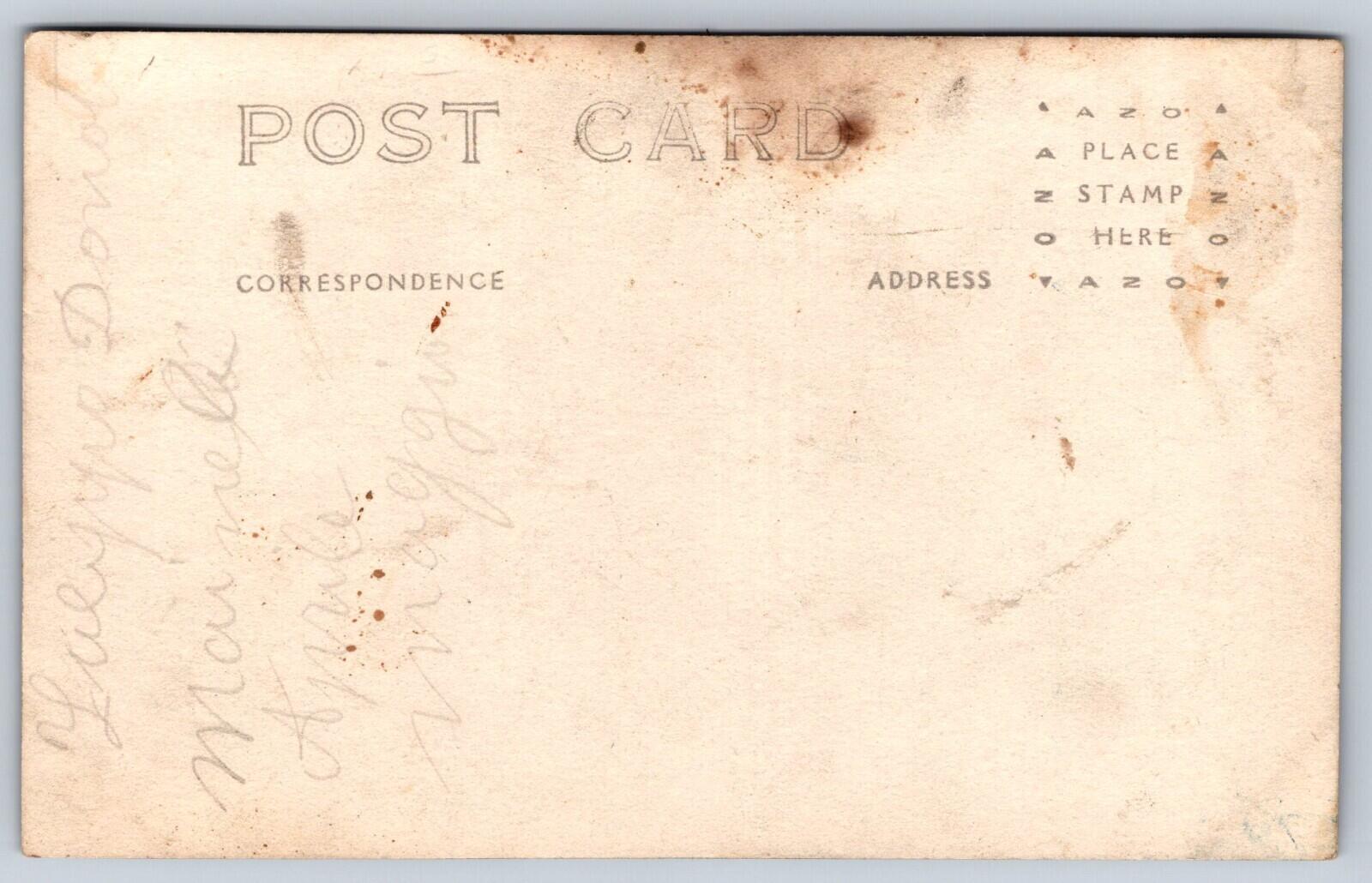 Baby Posing In Elaborate Wicker Chair Photo Postcard RPPC - Image 2