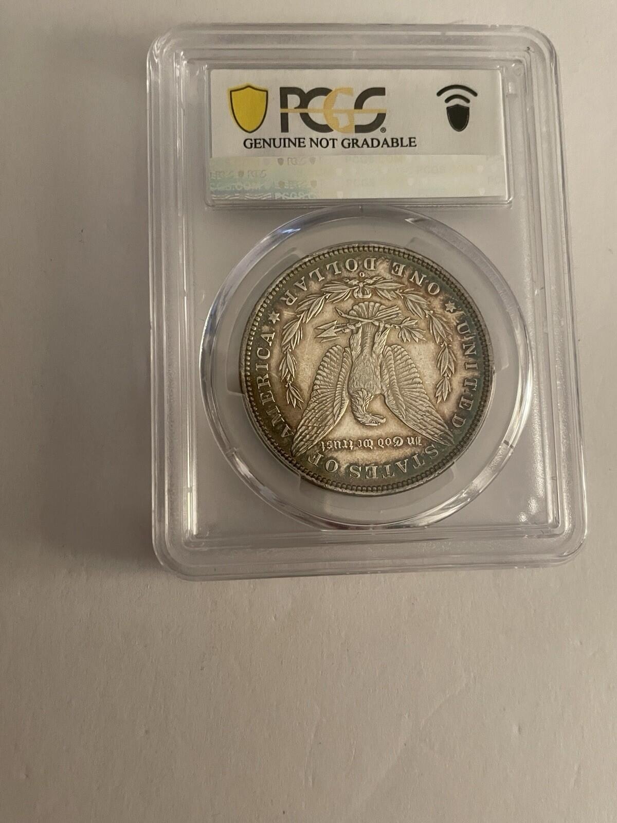 1880-O Morgan Silver Dollar $1 PCGS Cleaned-AU Detail Graded Coin - Image 4