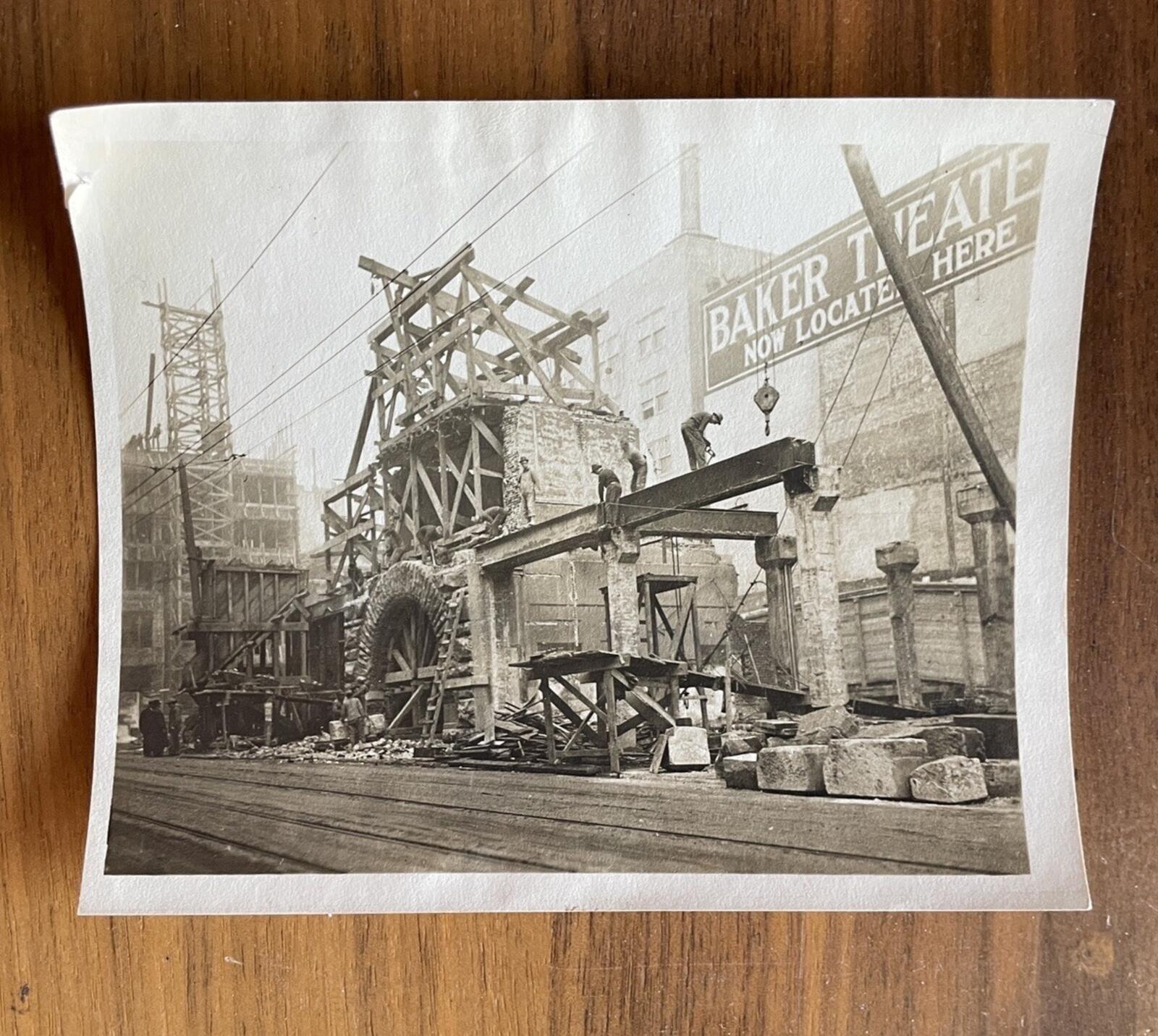 Baker Theater Photo Vintage Black & White Photo Baker Theater Being Built