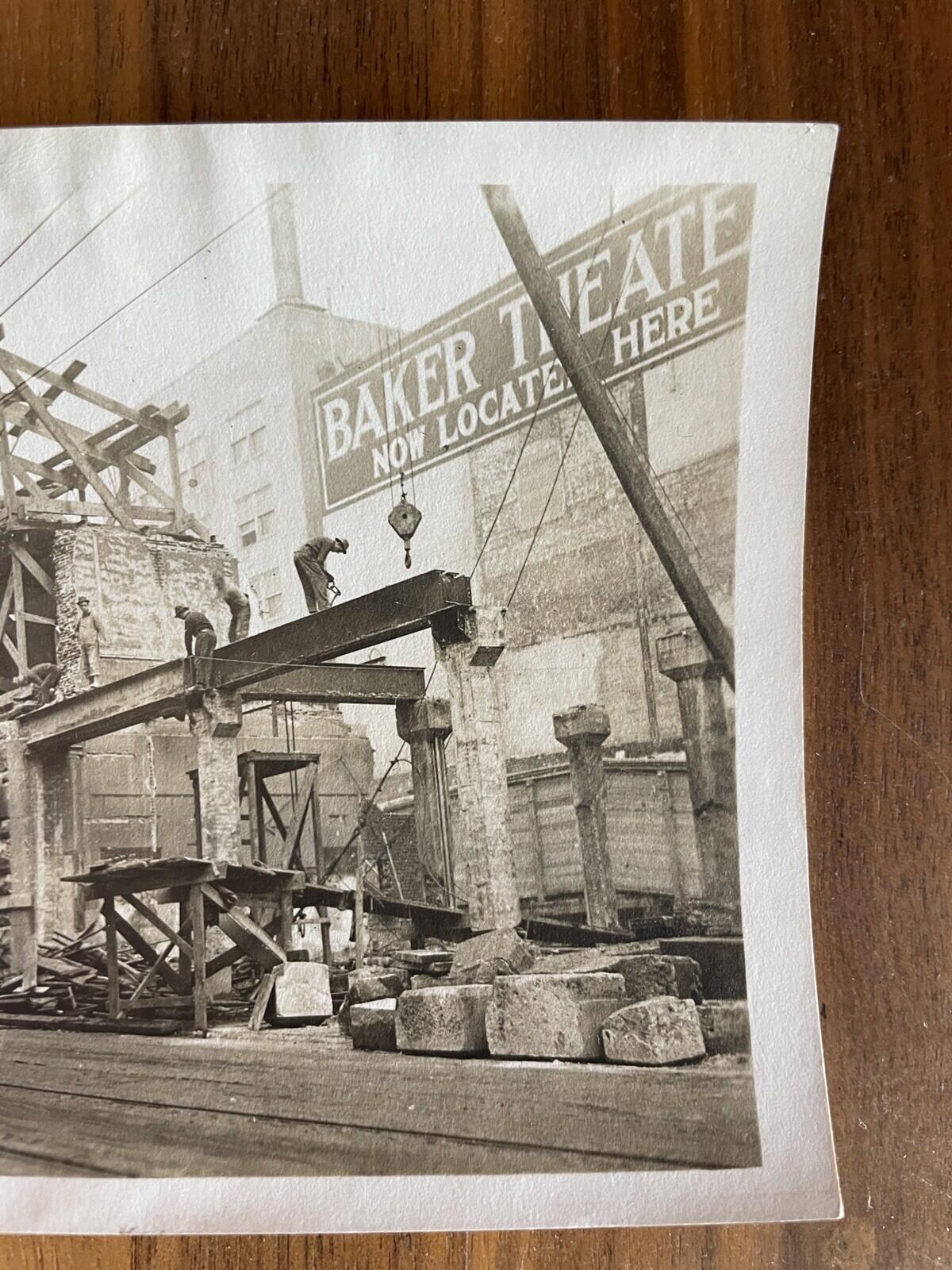 Baker Theater Photo Vintage Black & White Photo Baker Theater Being Built - Image 2