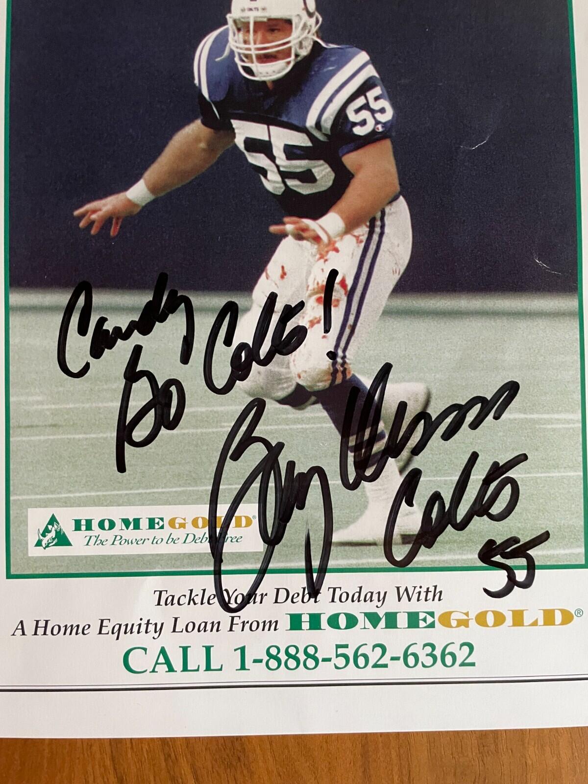Barry Krauss Photo NFL Football Colts Signed Photo Autographed - Image 2