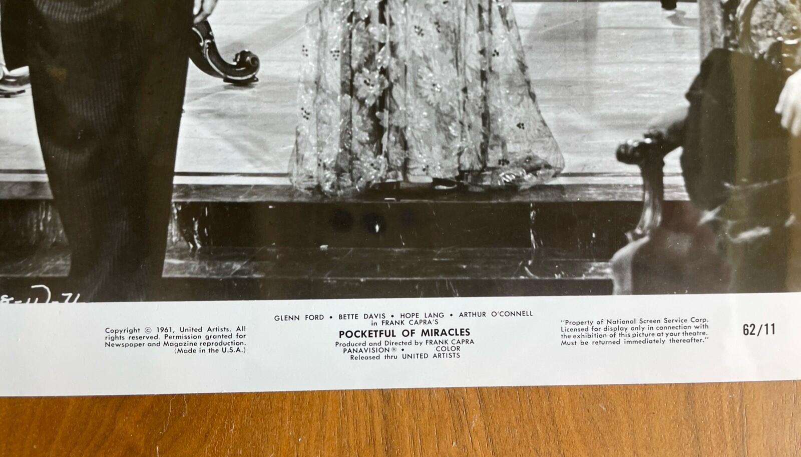 Bette Davis Photo Pocketful Of Miracles Movie Press Photo 8 x 10 Photograph 1961 - Image 2