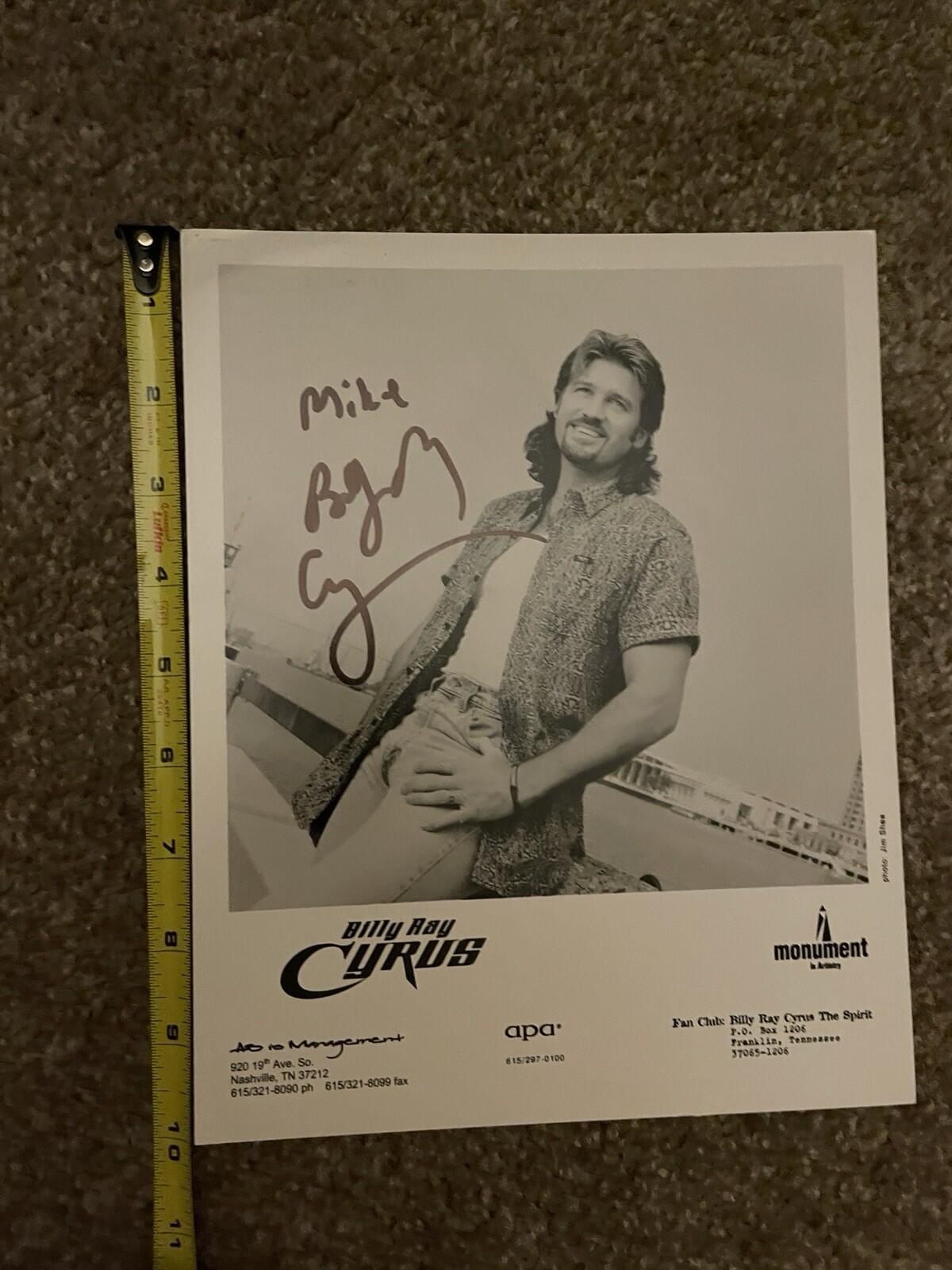 Billy Ray Cyrus Photo Country Musician Autographed 8x10 Photo Auto Signed Photo - Image 5