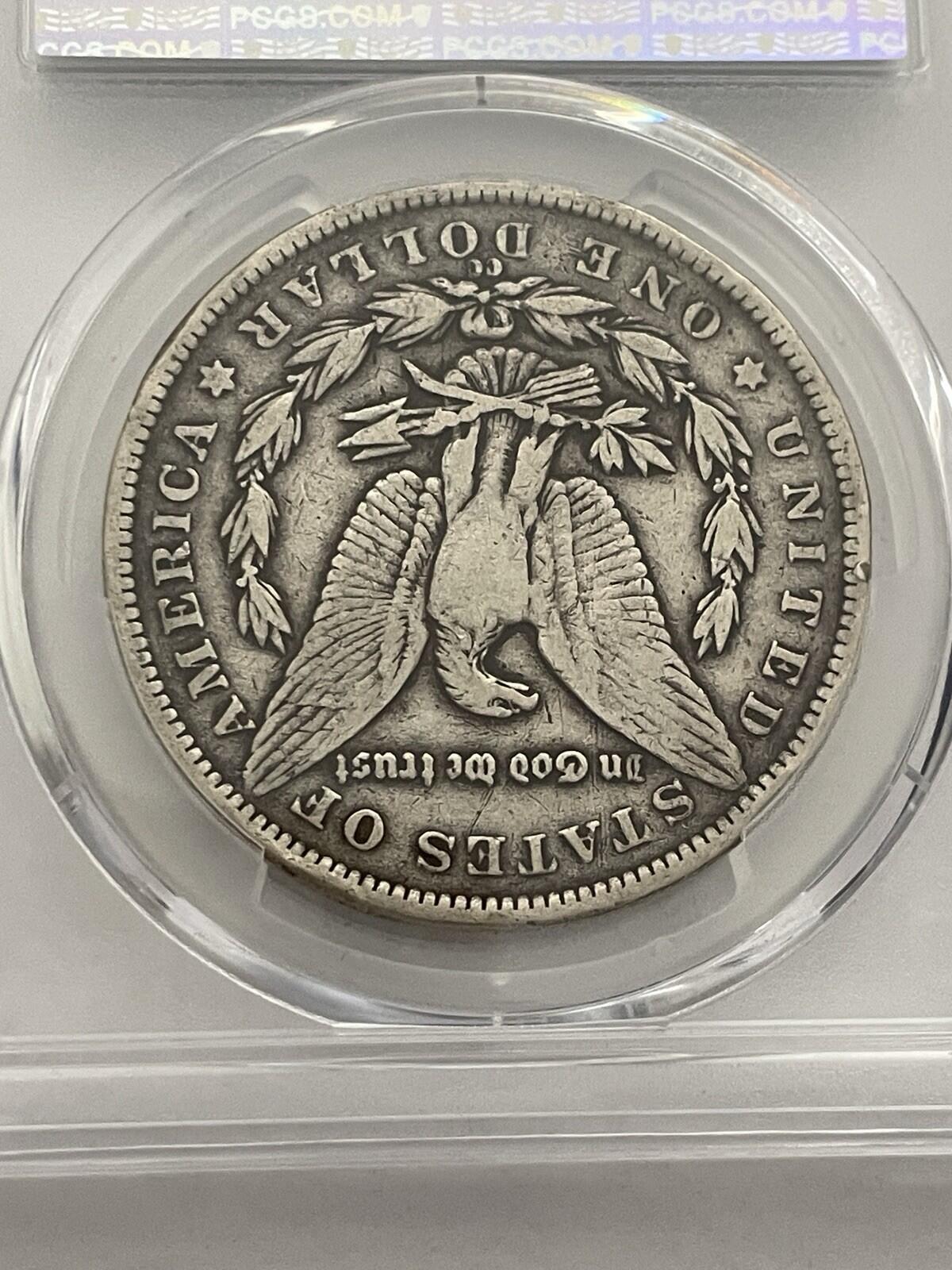 1891 CC Morgan Silver Dollar $1 PCGS Genuine Rim Damage F Detail Graded Coin - Image 4