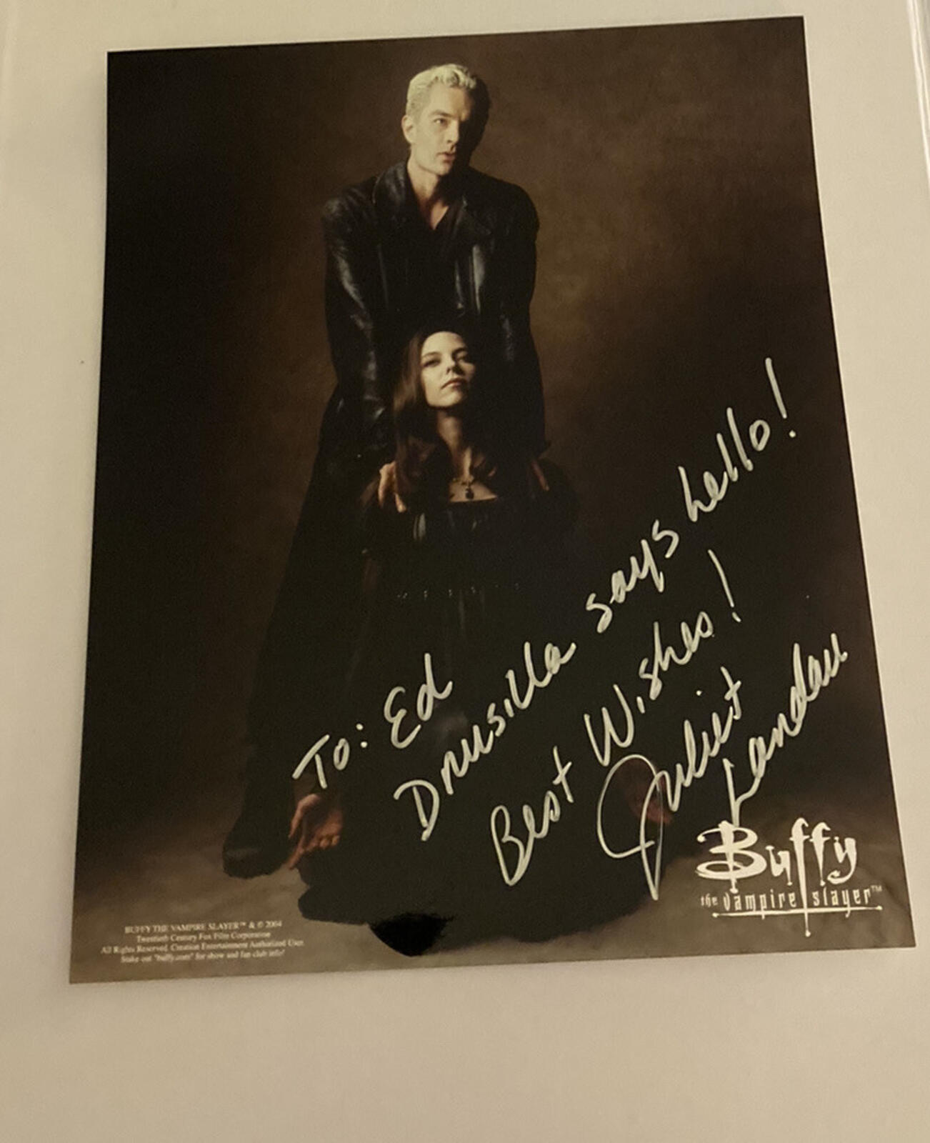 Buffy The Vampire Slayer Juliet Landau & James Masters Photo Auto Juliet Landau