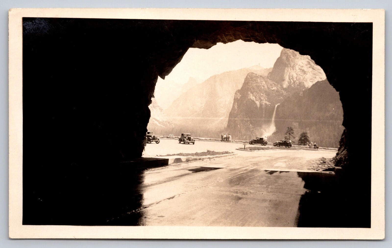 Cave With Vintage Cars Parked Outside Vintage Black And White Photo ??