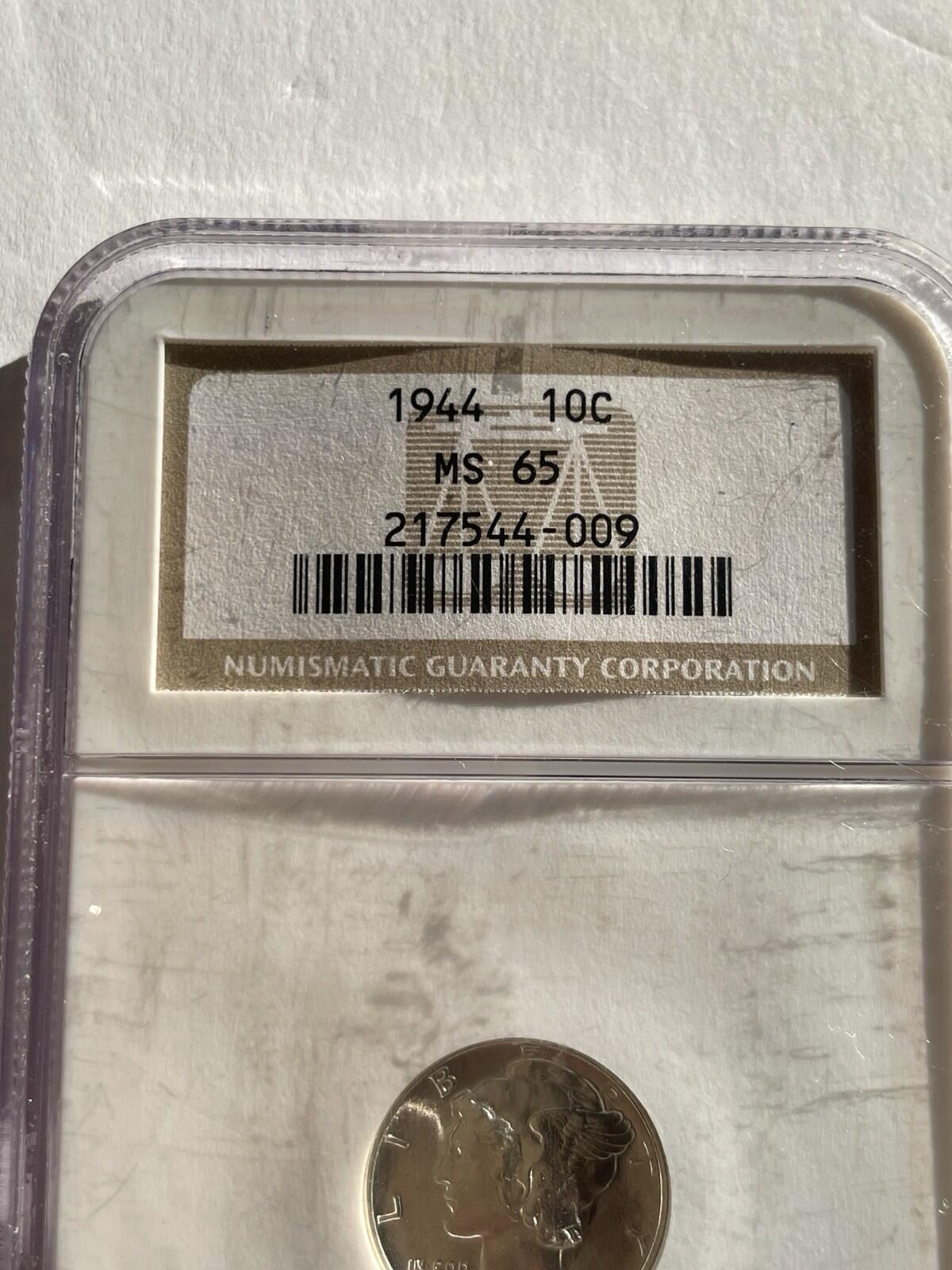1944 Mercury Dime NGC Graded MS 65 Silver 10c - Image 3