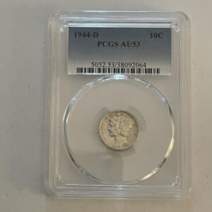 1944-D 10C Mercury Dime PCGS AU53 Graded Coin