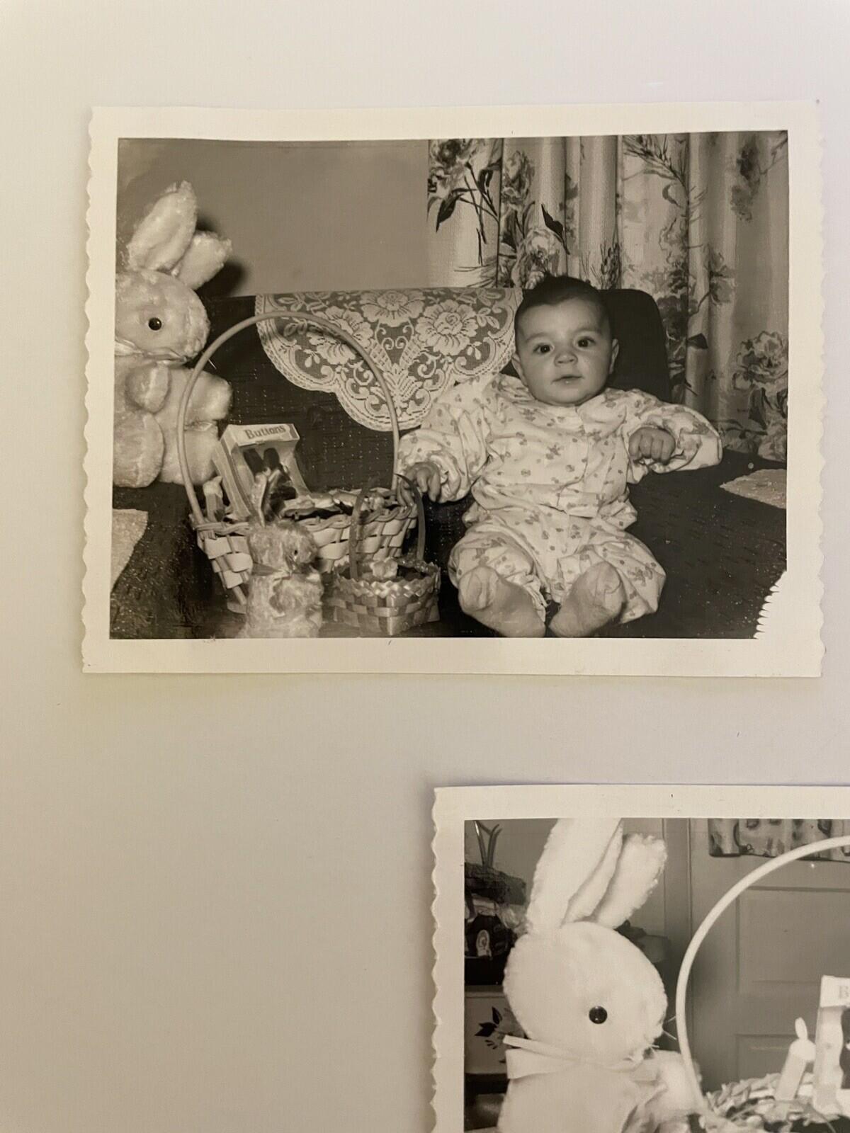 Easter Day Baby Photo March 29 1959 5 Months Old Black And White Photo Vintage