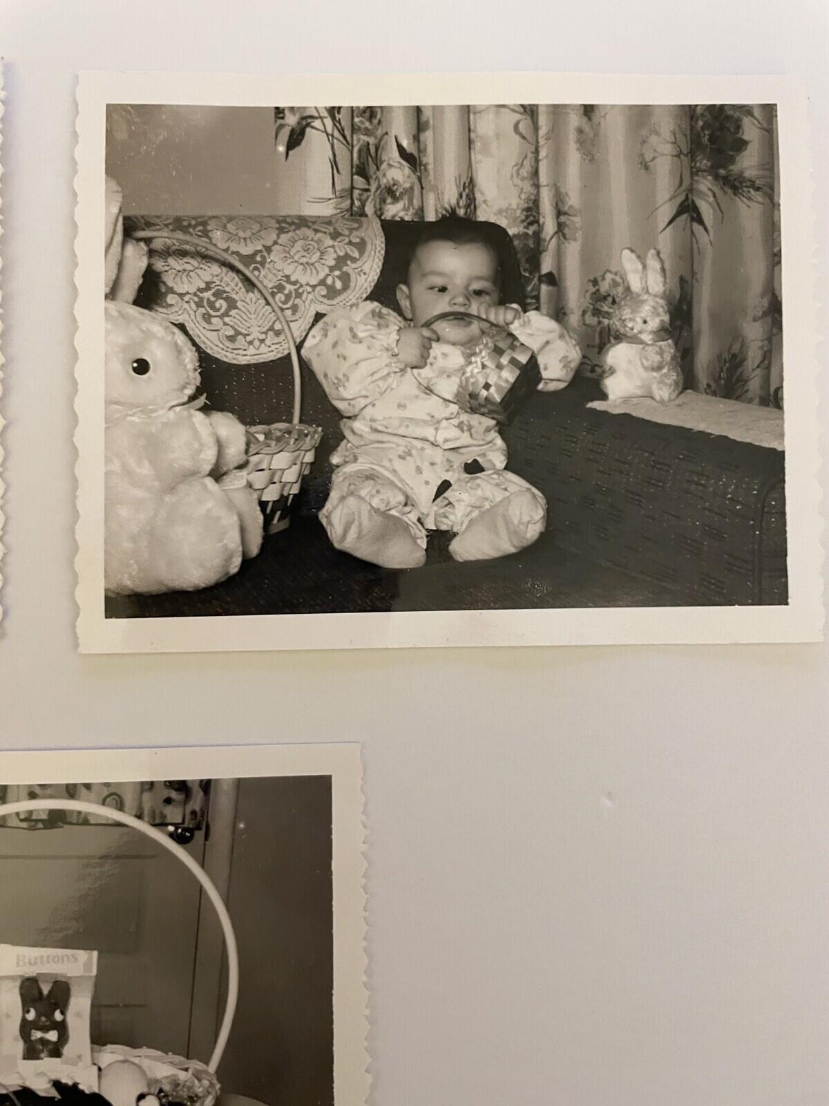 Easter Day Baby Photo March 29 1959 5 Months Old Black And White Photo Vintage - Image 2