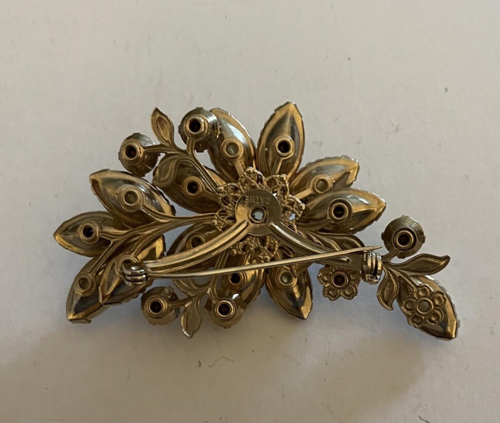 Cathe Gemstone Flower Brooch Pin - Image 2
