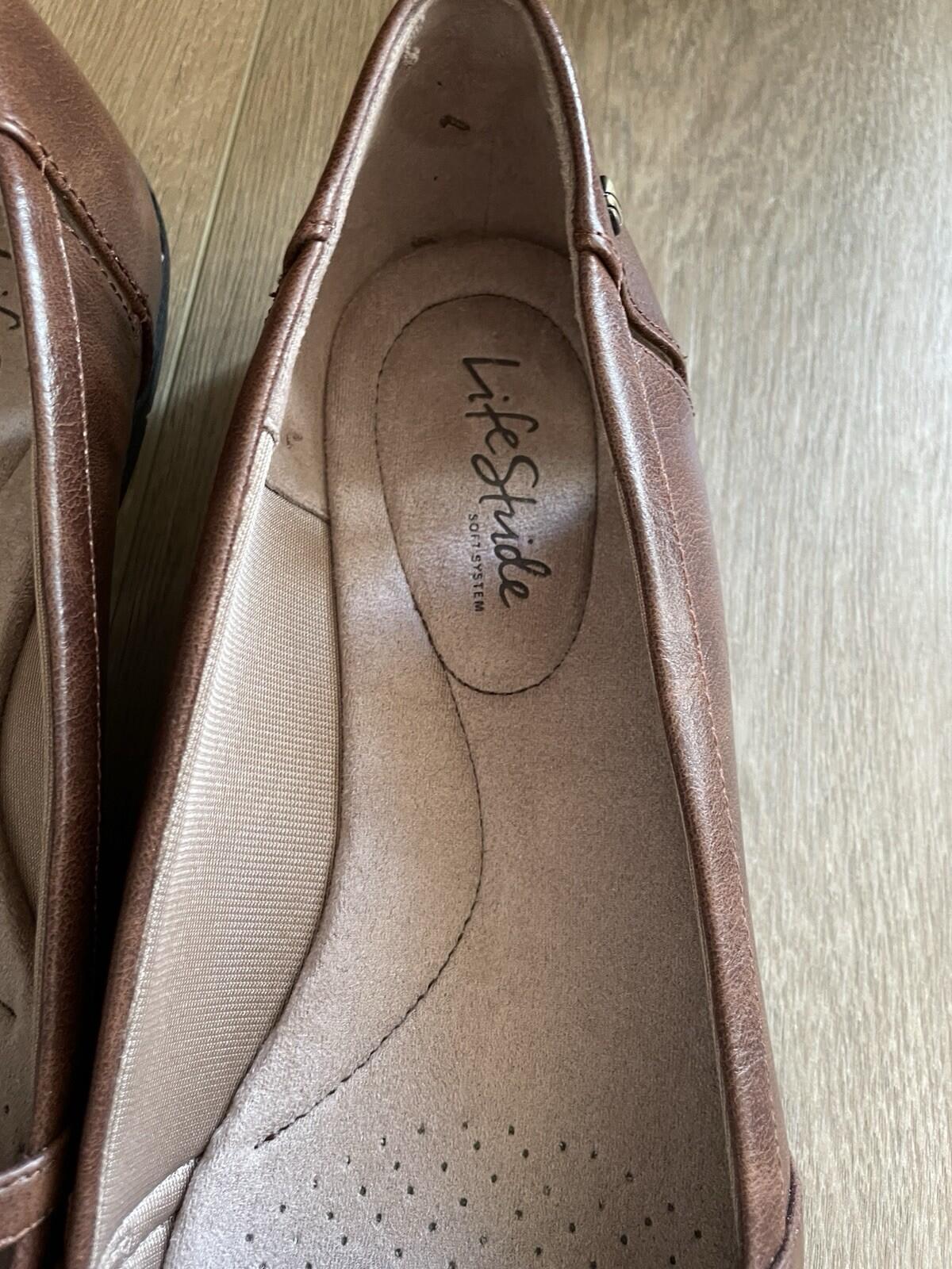 LifeStride Womens Diverse Flat Dark Tan Shoes Size 11 Wide US - Image 2