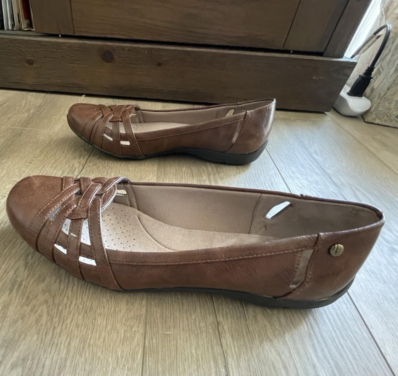 LifeStride Womens Diverse Flat Dark Tan Shoes Size 11 Wide US - Image 8