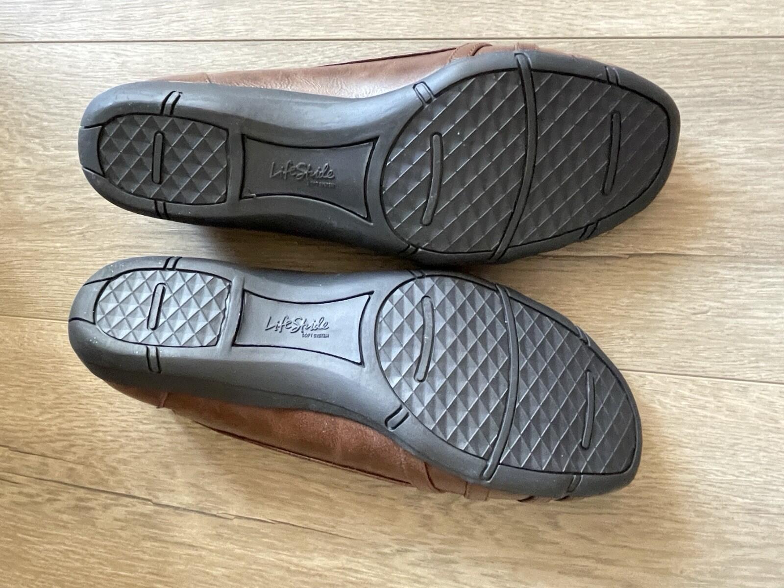 LifeStride Womens Diverse Flat Dark Tan Shoes Size 11 Wide US - Image 11