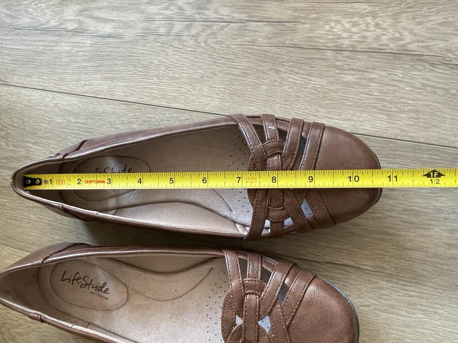 LifeStride Womens Diverse Flat Dark Tan Shoes Size 11 Wide US - Image 12