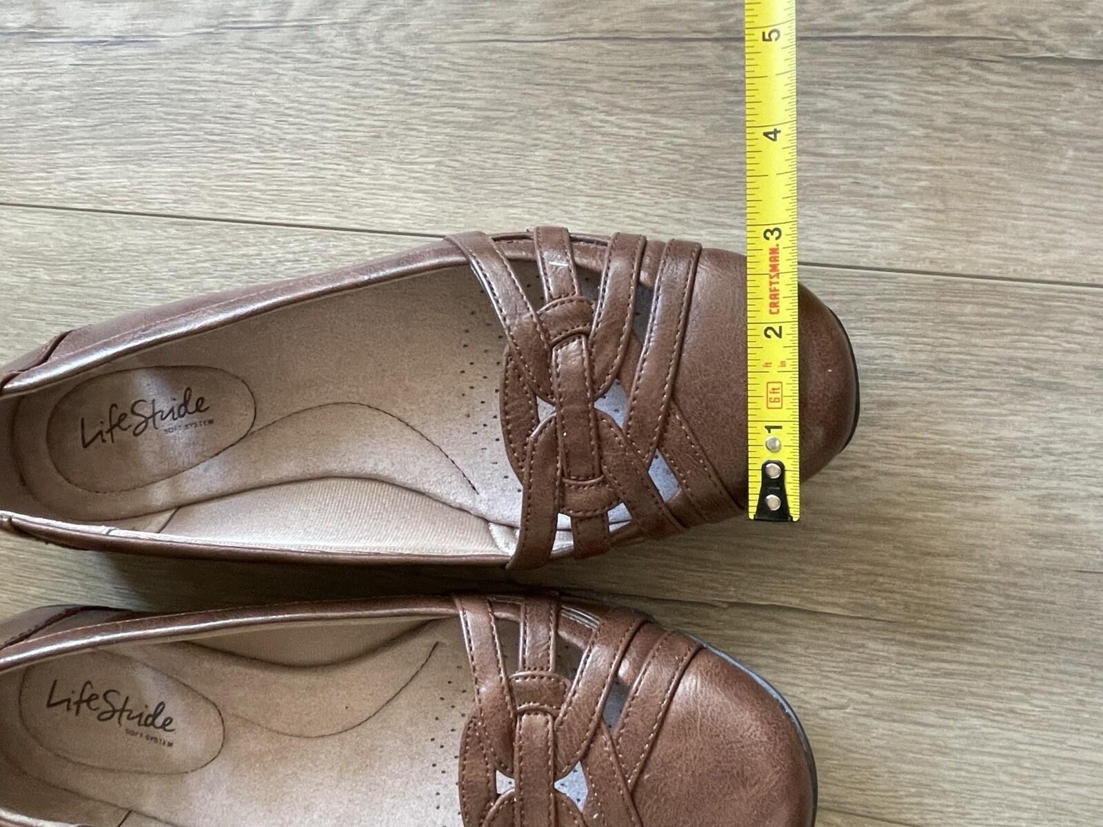 LifeStride Womens Diverse Flat Dark Tan Shoes Size 11 Wide US - Image 13